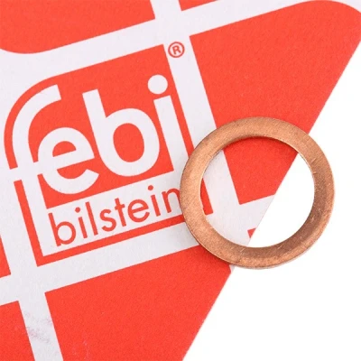 Image of 1102146 Oil Drain Plug Gasket FEBI BILSTEIN 04054 Copper MERCEDES BENZ: C Class Saloon, CLK Coupe, E T modell, SKODA: Superb III Hatchback