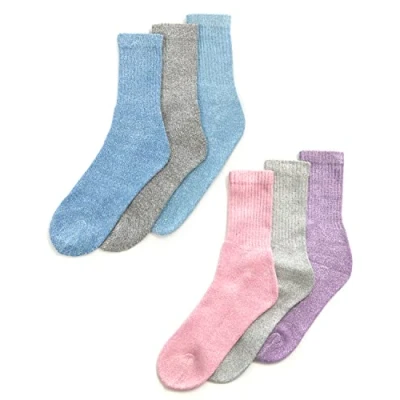 Image of 12 Pairs Cottonique Cotton Rich Boot Socks 41B714 Blue/Pink Mix