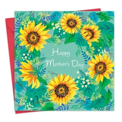 Image of Twizler Mother&#039;s Day Card Sunflower Floral Happy Mothering Sunday for Mum Mummy