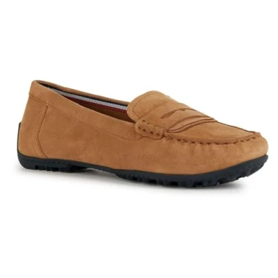 Image of Geox Women&#039;s D Cosmopolis + Grip Moccasin, Camel, 3.5 UK