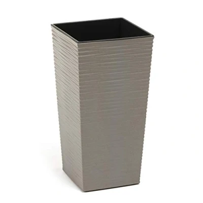 Image of Lamela Eco Flowerpot Herb Plant Flower pot up to 40% of wood 19cm x19cm x36cm Finesia Dluto Windowsill Holder Balcony Garden Container Bucket Home Decor Mix! Match! Play! (Grey)
