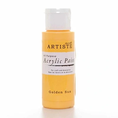 Image of Artiste Acrylic Paint 59ml 2Oz Golden Sun, Quick Drying Professional Art, Craft and Hobby Artists Paint, Vibrant Colour, Water Based Paints Cover All Surfaces with Ease, Ideal for Travel