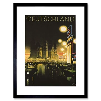 Image of Wee Blue Coo Berlin Germany Deutschland Travel Artwork Framed Wall Art Print 12X16 Inch