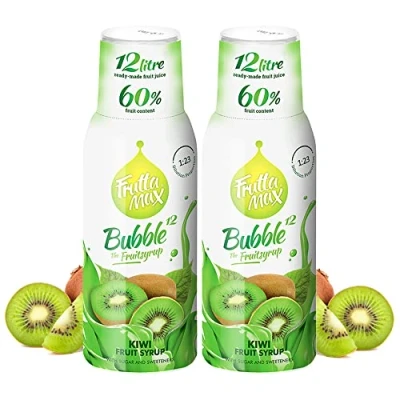 Image of 2 Pack FruttaMax Fruit Syrup Concentrate Less Sugar with 60% Content Suitable for soda Machine (2x500ml) (2 x Kiwi)