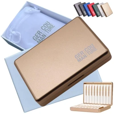 Image of [8 Colors] GC Premium Extra Class Case Compatible with Iqos 3 Heets Duo Iluma One Terea Heetcase Cigarette Case/Accessory Slim Aluminum, gold