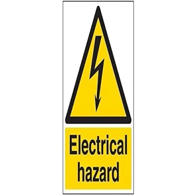 Image of V Safety Electrical Hazard Warning Sign 300mm x 400mm Self Adhesive Vinyl