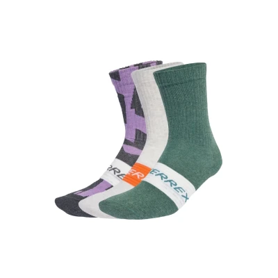 Image of Adidas Terrex 3 PACK Sports socks Grey six white, Size: 2 3.5, white