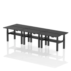 Image of Air B2B 1200x600mm Height Adjustable 6P Bench Desk CP Black/Black