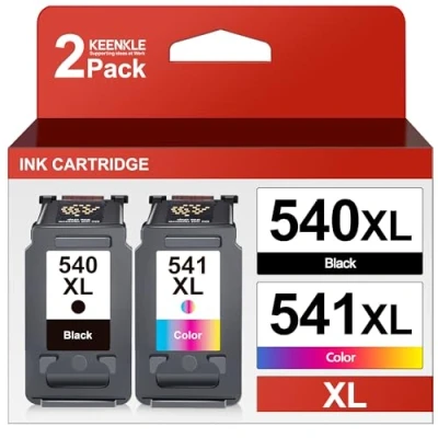 Image of KEENKLE PG 540XL CL 541XL Ink Cartridges 2 Pack Black Colour Remanufactured for Canon Compatible with Pixma MX475 MX525 MG3650 MG3600 MG3250 MG2150 MG3100 MG3550 MG4100