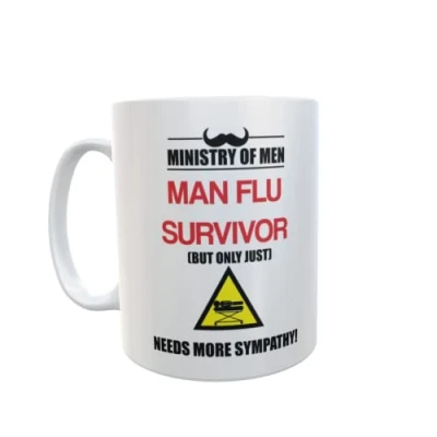 Image of Decalarama Man Flu Mug Gift Survivor Nice Funny Cheeky Novelty Mens Cup Present