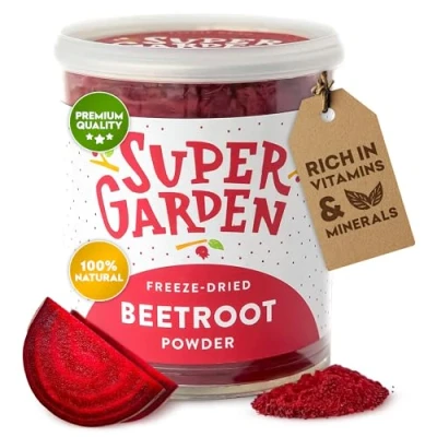 Image of Super Garden Freeze Dried Beetroot Powder Premium Quality Vegetable for Smoothies, Baking, Cooking Health Supplements Rich in Nutrients and Antioxidants 160g