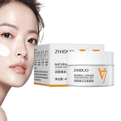 Image of Zhiduo Natural Cream Young Skin Water Light, Cream, V7 Deep Hydration Moisturizing Tone Up Face for All Type Moisturizer (1Pcs)