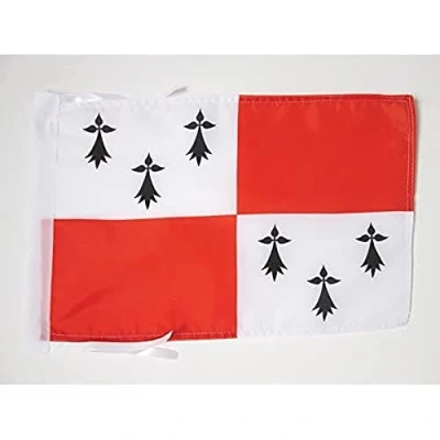 Image of AZ Flag Pays de Dol 18&#039;&#039; x 12&#039;&#039; 100% Polyester Bro Zol in Brittany Small Banner with Two Cords Fade Resistant Vivid Colors 18x12 45x30 Cm