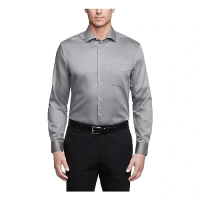 Image of Van Heusen Men&#039;s Dress Shirts Regular Fit Lux Sateen Stretch Solid, White, 15&quot; Neck 32&quot; 33&quot; Sleeve