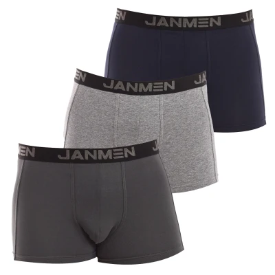 Image of Janira Mens Pack 3 Breathable fabric boxers with anatomical front 1090443 men Multicolour Size X Large