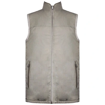 Image of Hackett London Reversible Mens Beige Linen Gilet Linen/Cotton Size Large