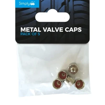Image of Simply VAL105 Pack of 4 Brass Valve Caps Easy Installation