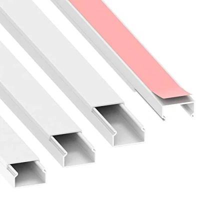 Image of Habengut Cable Duct (Self Adhesive) 22 x 12 mm PVC White Length 4 m (4 1 metre)