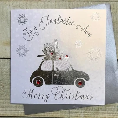 Image of White Cotton Cards SON Handmade Christmas Card