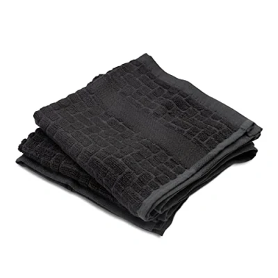 Image of Cuisinart Bamboo Black Tea Towels for Kitchen Set of 2 Anti Microbial, Odour Resistant, Absorbent Towels, and Cotton Blend, 40x70 cm