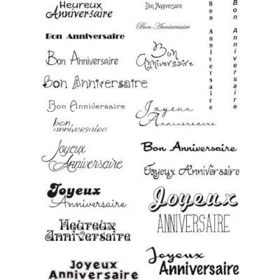 Image of Words Clear Stamps for Card Making,14x18cm French Common Transparent Silicone Stamp Seal Scrapbooking Photo Album Decorative