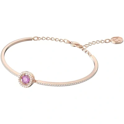 Image of Swarovski Sparkling dance bangle, Purple, Rose gold tone plated