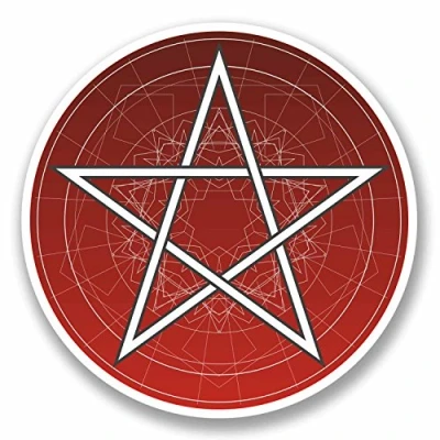 Image of 2 x 10cm Pentagram Symbol Vinyl Sticker Pagan Satanic Magic Astrology Star #9740 (10cm Wide High)
