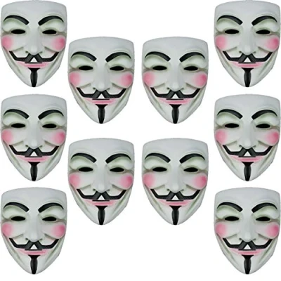 Image of Quickdraw 10 x Vendetta Anonymous Face Masks Guy Fawkes Hidden Identity Costume