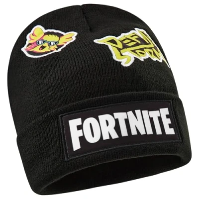 Image of Fortnite Boys and Teenagers Beanie Hat, Warm Cosy Knitted Winter Hat Accessories Gifts for Gamers Black