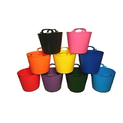 Image of KetoPlastics Pack Of 5 40 Litre Garden Trug/Flexi Tub/Gorilla Bucket (Made In U.K)