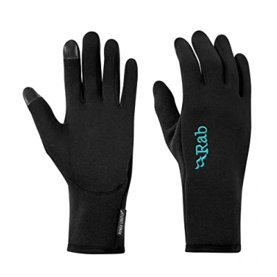 Image of Rab Womens Power Stretch Contact Glove Black Medium,