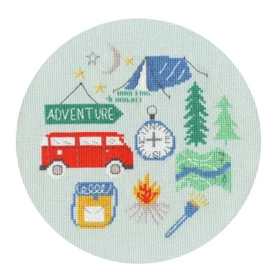 Image of Bothy Threads Cross Stitch Kit Sew Easy: Adventure (Hoop not Included)
