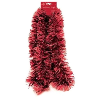 Image of The Home Fusion Company Traditional 2 Meter Christmas Tinsel Lots Of Colours To Choose Inc Gold Red Silver &amp; More