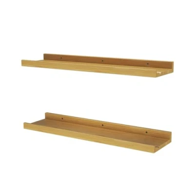Image of Vicco Wall shelf Linus, Natural wood, 60 x 4 cm Set of 2