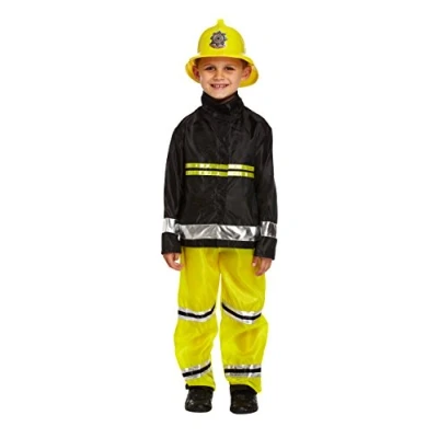 Image of HENBRANDT Boys Fireman Fire Fighter Fancy Dress Costume Jacket &amp; Trousers only (4 6 years)
