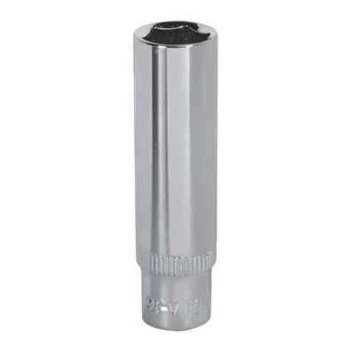 Image of Sealey Premier WallDrive® Socket 10mm Deep 1/4&quot;Sq Drive Fully Polished