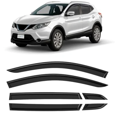 Image of CLIM ART wind deflector for/compatible with Nissan Qashqai 2013 2021 door rain deflectors,car accessories, car deflectors, tape on 6 pieces