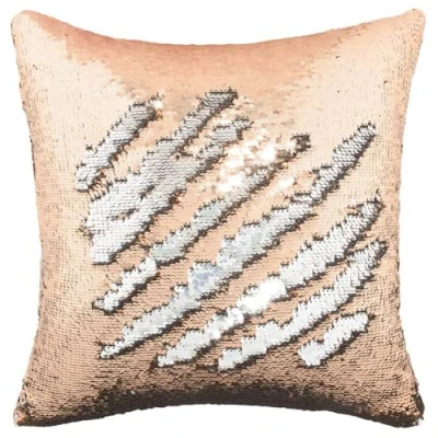 Image of ARA CHOICE 16&quot; Magic Mermaid Pillow Case Reversible Sequin Glitter Cushion Cover Decorative Sofa Soft PillowCase Home Décor for Bedroom (Rose Gold &amp; Gold)