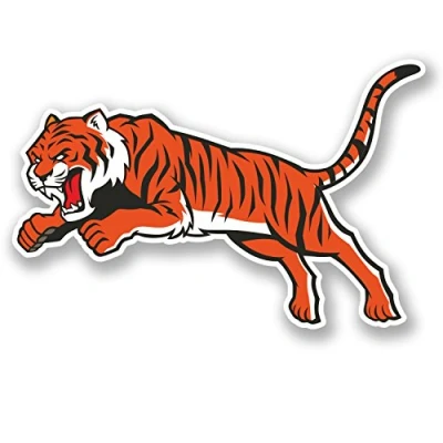 Image of 2 x Tiger Vinyl Sticker iPad Laptop Car Bike Helmet Cat Lion Mascot #4708 (10cm Wide 6.5cm Tall)
