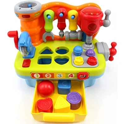 Image of Toys for 2 Year Old Boy, Kids Tool Bench 1 Boys Musical Toddler Workbench Toy 12 18 Months with Shape Sorter, Sounds &amp; Lights, Educational Gifts Baby Girls Age 3
