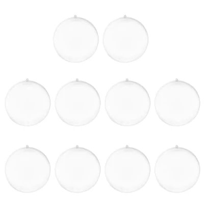 Image of WINOMO 10Pcs Clear Plastic Baubles Fillable For Crafting Christmas Extra Large Ball Giant