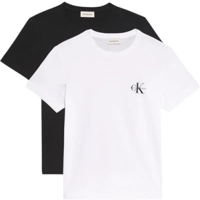 Image of Calvin Klein Jeans LOGO TEE 2 PACK Basic Tshirt, Women&#039;s, Size: Large, Pink / white