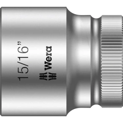 Image of Wera 05003629001 15/16 Inch 8790 HMC Zyklop Socket with Hexagon Drive Silver