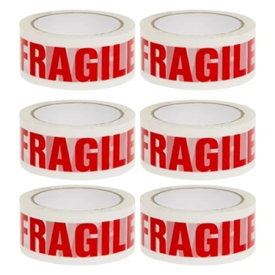 Image of ZOPPER 6 x Fragile Packaging tape 66m 48mm 45 Micron Packing Rolls Seal with Transparency and Security, Solution for Moving House, parcels, shipments