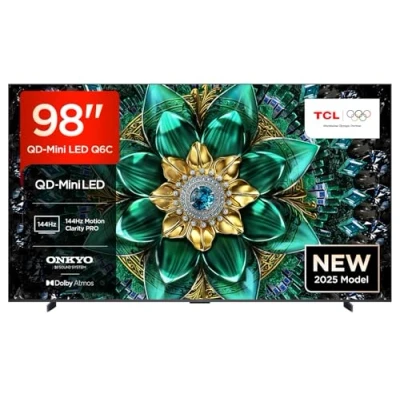 Image of TCL 98Q6C UK 98 Inch Q6C 4K Ultra HD HDR QD Mini LED Smart Google TV 2025