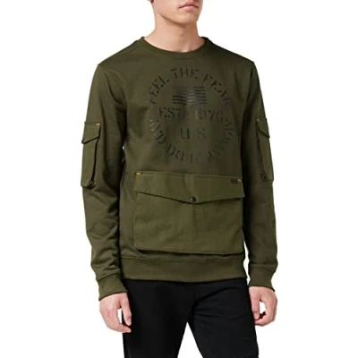 Image of Soul Star Men&#039;s Tortilla Sweatshirt, Green (Olive 595A4A), Small (Size:Small)