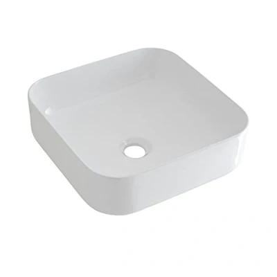 Image of Milano Longton Modern White Ceramic Countertop Bathroom Basin Sink 400mm x