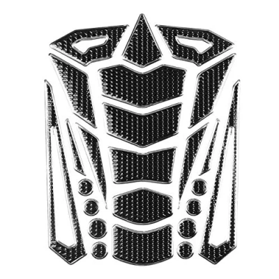 Image of KIMISS 1pcs Universal Motorcycle Tank Pad Protector, Rubber Colorful Gas Sticker Traction (Silver Edge)