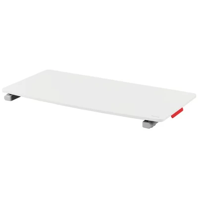 Image of Leitz Standing Desk Converter, Compact Ergonomic Height Adjustable Stand For Computer Screens, Monitors &amp; Laptops, Slimline Saves Space, 700 x 350 mm, Ergo Cosy Range, White Grey, 65330085