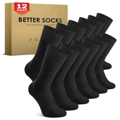 Image of TUUHAW 12 Pairs Socks Mens 9 Black Trainer Women Running Cushioned Sports Work Cotton Wicking Hiking for Walking Cycling Outdoor